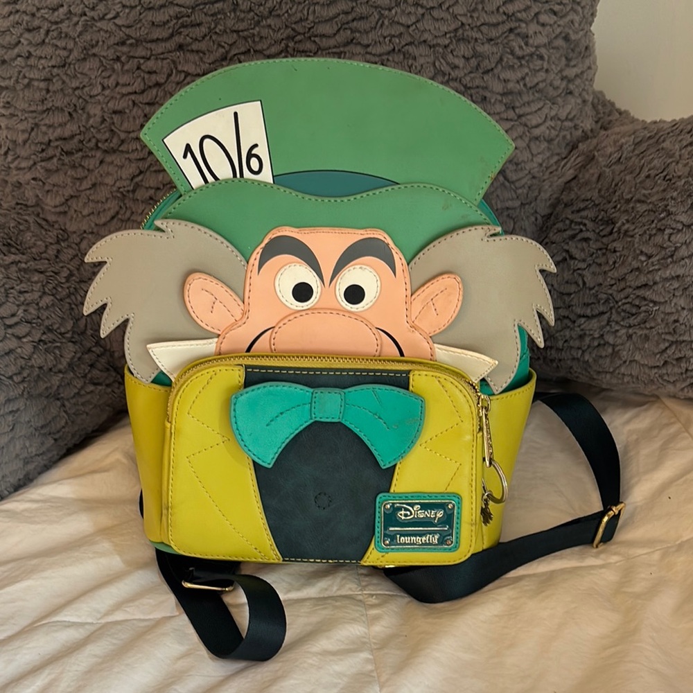 RARE Loungefly Mad Hatter Character Backpack. Used a few times. Great condition